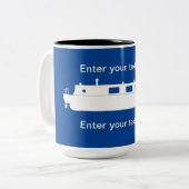 Tasse 2 Couleurs Armoiries blanches avec texte (Devant gauche)