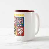Tasse 2 Couleurs Armoiries de la République tchèque (Devant droit)