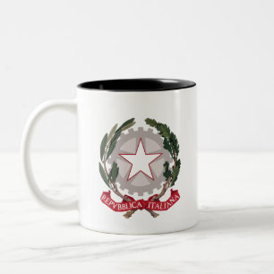 Tasse 2 Couleurs Armoiries d'Italie symbole national drapeau emblèm