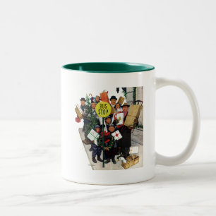 Tasse 2 Couleurs Arrêt d'autobus à Noël