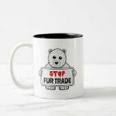 Tasse 2 Couleurs Arrêtez le commerce de la fourrure triste ours pol (Gauche)