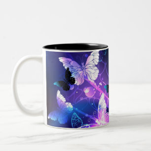Tasse 2 Couleurs Arrière - plan avec papillons de nuit