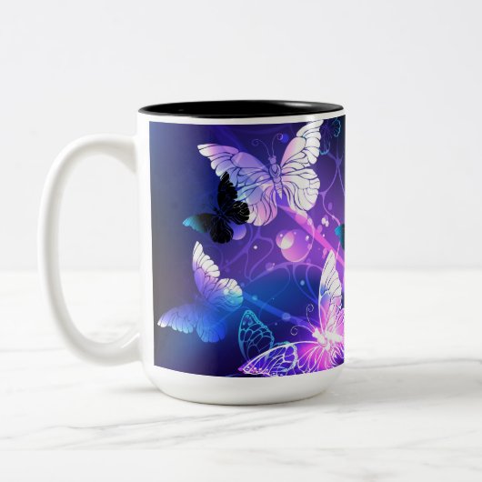 Tasse 2 Couleurs Arrière - plan avec papillons de nuit (Gauche)