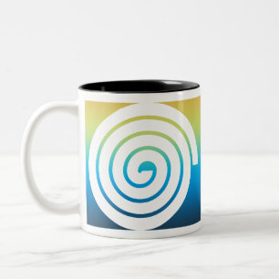 Tasse 2 Couleurs arrière - plan de couleur spirale blanche