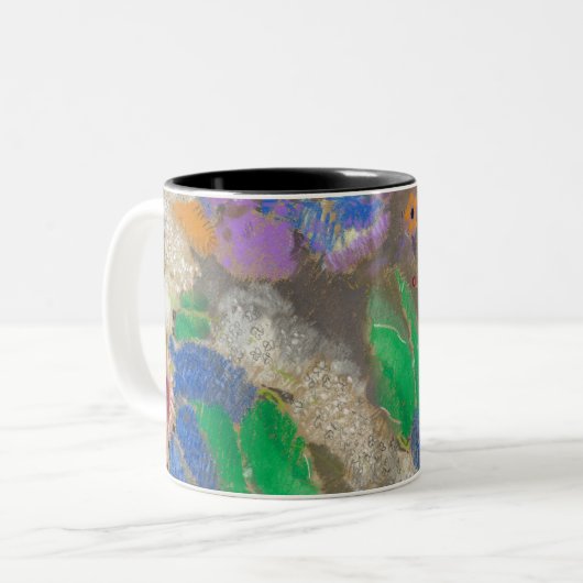 Tasse 2 Couleurs Arrière - plan de fleurs abstrait d'Odilon Redon. (Devant gauche)