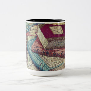 Tasse 2 Couleurs Arrière - plan de livres vintages