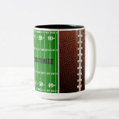 Tasse 2 Couleurs Arrière - plan de texture de lacets de football (Devant droit)