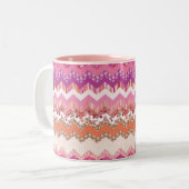 Tasse 2 Couleurs Arrière - plan rose de zigzag (Devant gauche)