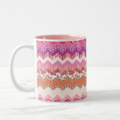 Tasse 2 Couleurs Arrière - plan rose de zigzag (Gauche)
