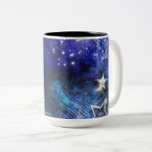 Tasse 2 Couleurs Arrière - plan spatial avec étoiles (Devant droit)