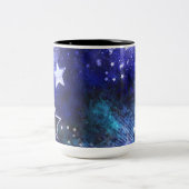Tasse 2 Couleurs Arrière - plan spatial avec étoiles (Centre)