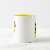 Tasse 2 Couleurs art Abstrait alcool encre jaune vert (Centre)