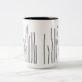 Tasse 2 Couleurs Art Abstrait Black White Lines Minimalisme (Centre)