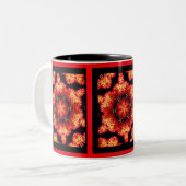 Tasse 2 Couleurs Art Abstrait Dahlia Rouge (Devant gauche)