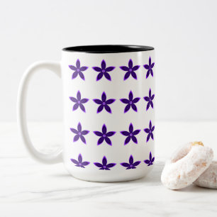 Tasse 2 Couleurs Art Abstrait de la fleur de dégradé violet