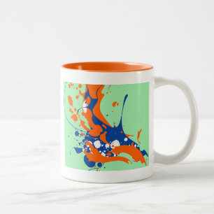 Tasse 2 Couleurs Art Abstrait Mint Green Art moderne peinture splas