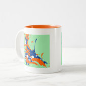 Tasse 2 Couleurs Art Abstrait Mint Green Starst Peinture (Devant gauche)