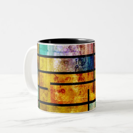 Tasse 2 Couleurs Art abstrait moderne (Devant gauche)