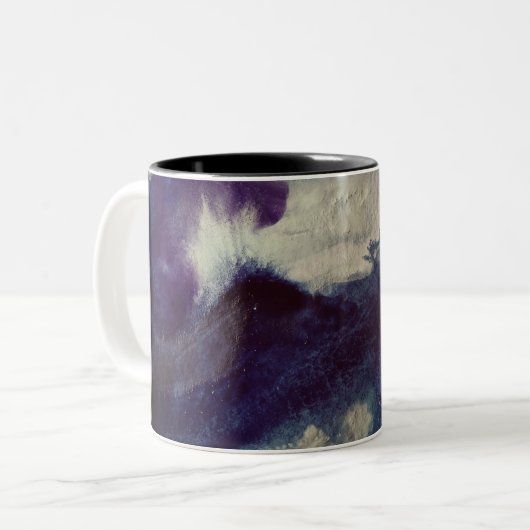 Tasse 2 Couleurs Art Abstrait Océan (Devant gauche)