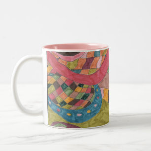 Tasse 2 Couleurs Art Abstrait "Pink Mood"