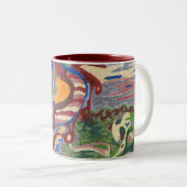 Tasse 2 Couleurs Art Abstrait "Pluie Drop" (Devant droit)