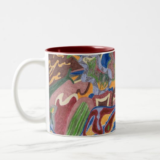 Tasse 2 Couleurs Art Abstrait "Pluie Drop" (Gauche)