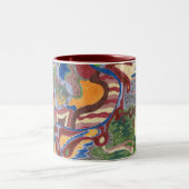 Tasse 2 Couleurs Art Abstrait "Pluie Drop" (Centre)