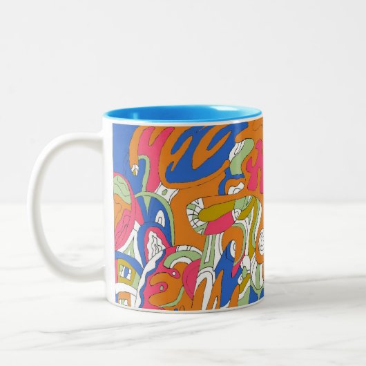 Tasse 2 Couleurs Art Abstrait "Rolling Sky" (Gauche)