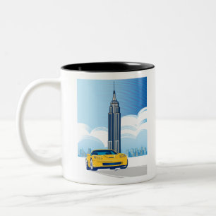 TASSE 2 COULEURS ART AUTOMOBILE DE VETTE ÉLÉGANT