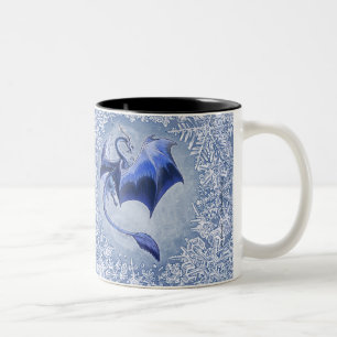 Tasse 2 Couleurs Art bleu de nature d'imaginaire de dragon d'hiver