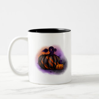 Tasse 2 Couleurs Art citrouille d'Halloween éffrayant et beau marbr