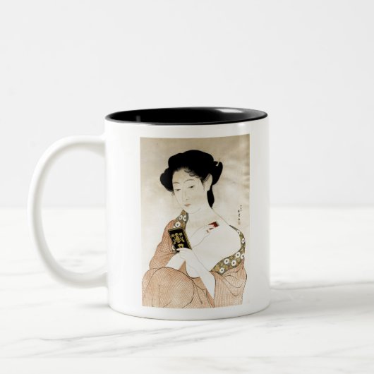 Tasse 2 Couleurs Art classique japonais de dame de geisha (Gauche)