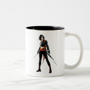 Tasse 2 Couleurs Art de bande dessinée du peloton   Katana de