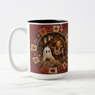Tasse 2 Couleurs Art de cottagecore pour une fête de thé fantomatiq