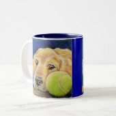 Tasse 2 Couleurs Art de golden retriever (Devant gauche)
