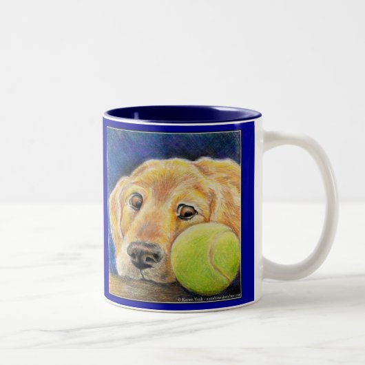 Tasse 2 Couleurs Art de golden retriever (Droit)