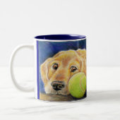 Tasse 2 Couleurs Art de golden retriever (Gauche)