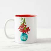 Tasse 2 Couleurs Art de l'aquarelle Red Berries (Gauche)