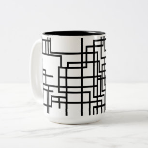 Tasse 2 Couleurs Art de ligne géométrique minimaliste