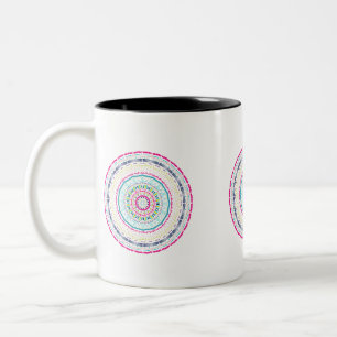 Tasse 2 Couleurs Art de mandala coloré vibrant