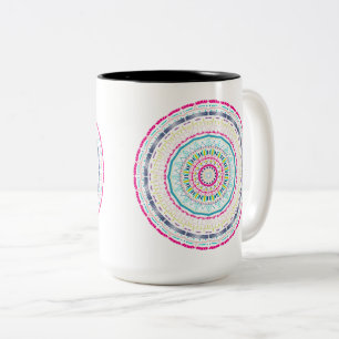 Tasse 2 Couleurs Art de mandala coloré vibrant