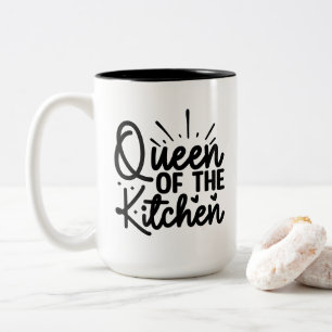 Tasse 2 Couleurs Art de mots Reine de cuisine amusante