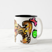 Tasse 2 Couleurs art de retriever doré (Devant droit)