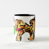 Tasse 2 Couleurs art de retriever doré (Centre)