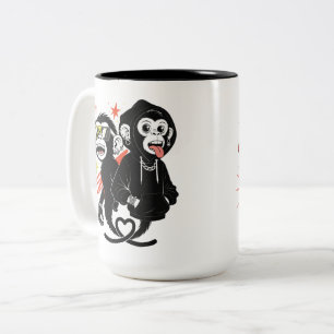 Tasse 2 Couleurs Art de singe et de gorille hip hop drôle