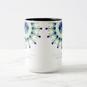 Tasse 2 Couleurs Art Déco Nouveau Peacock Feather Moderne (Centre)