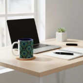 Tasse 2 Couleurs Art Deco Peacock Feather Geometric Pattern