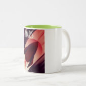 Tasse 2 Couleurs Art déco vaisseau spatial Mars art spatial (Devant droit)