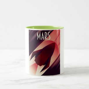 Tasse 2 Couleurs Art déco vaisseau spatial Mars art spatial