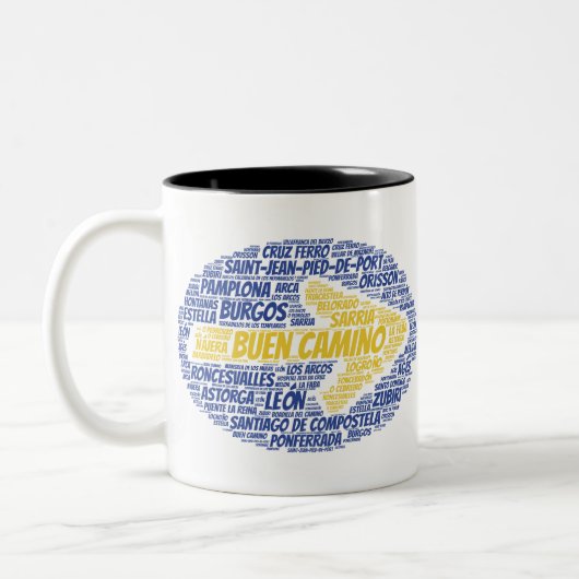 Tasse 2 Couleurs Art du mot Buen Camino (Gauche)